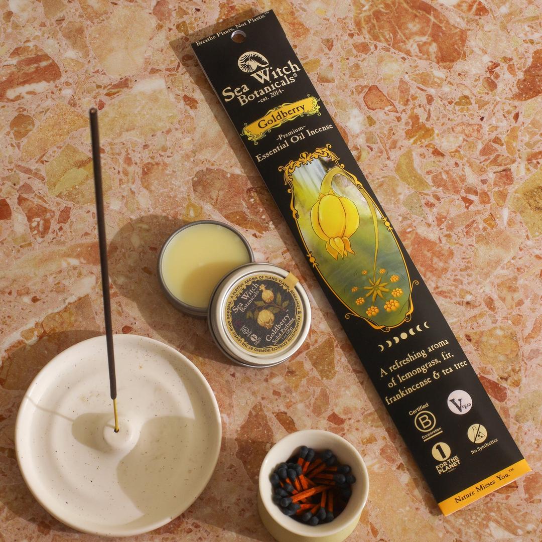 Goldberry Incense: with All-Natural Lemongrass, Fir, Frankincense, & Tea Tree